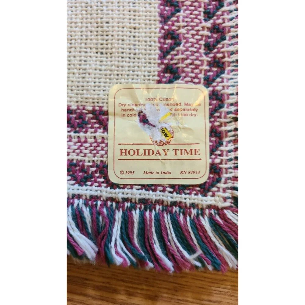 Vtg 1995 Windham Trading Happy Holidays Decorative Throw Blanket‎ Tapestry 24x40